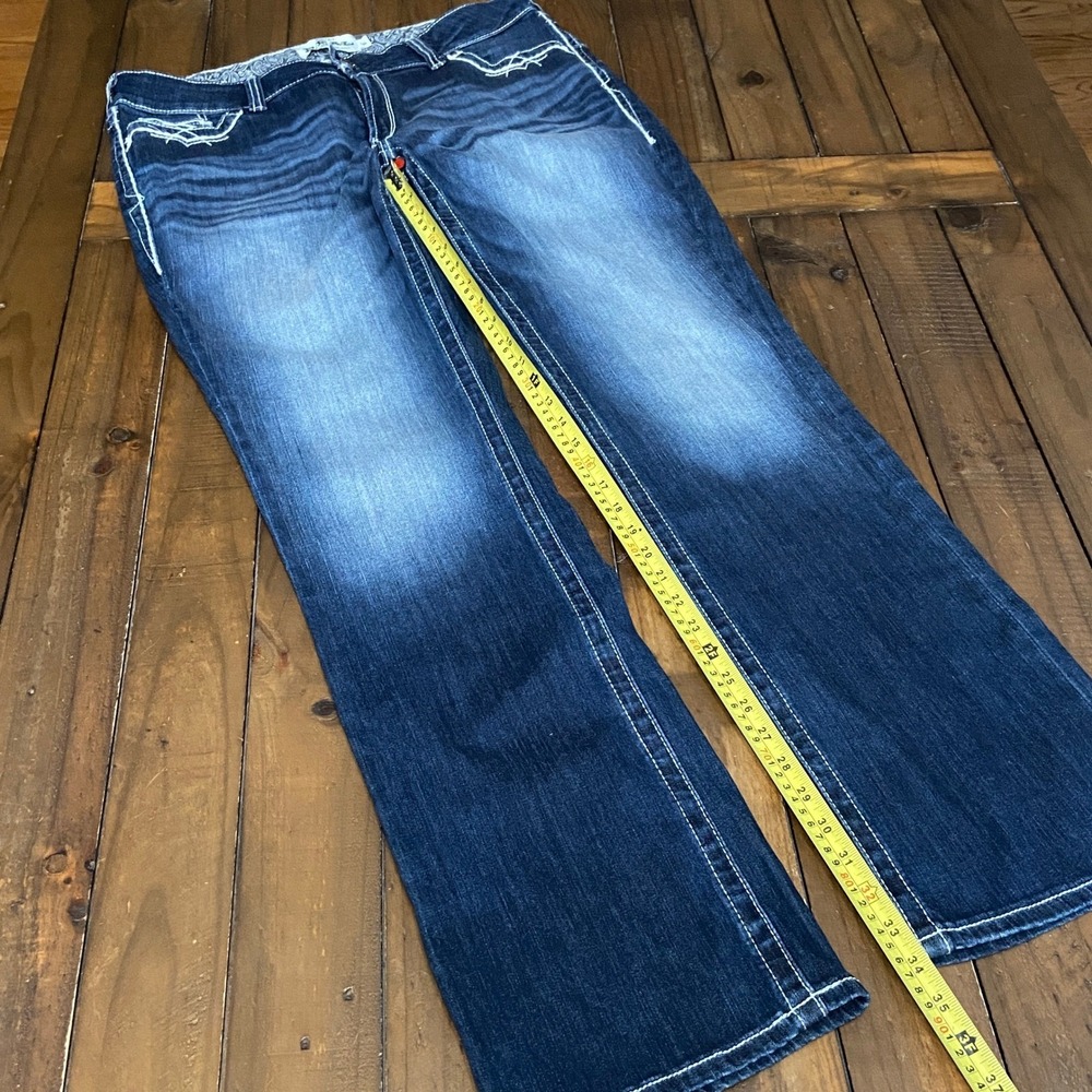 NWOT Ariat Women's R.E.A.L. Mid Rise Entwined Boot Cut Jeans 16WL Western - Picture 11 of 11